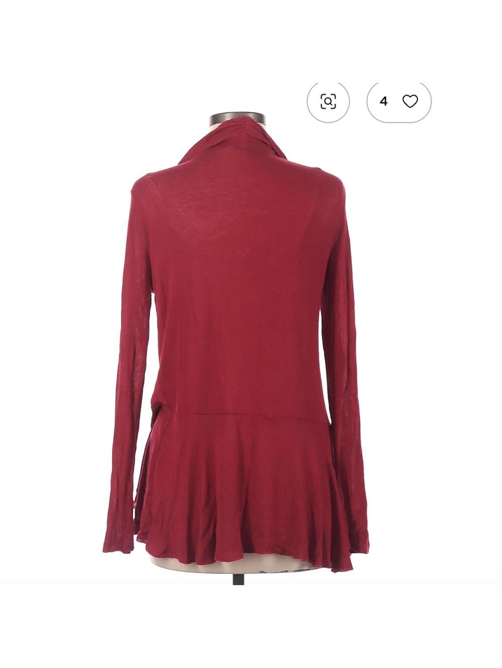 Cache Red Ruffle Front Cardigan Size Medium - Picture 2 of 2